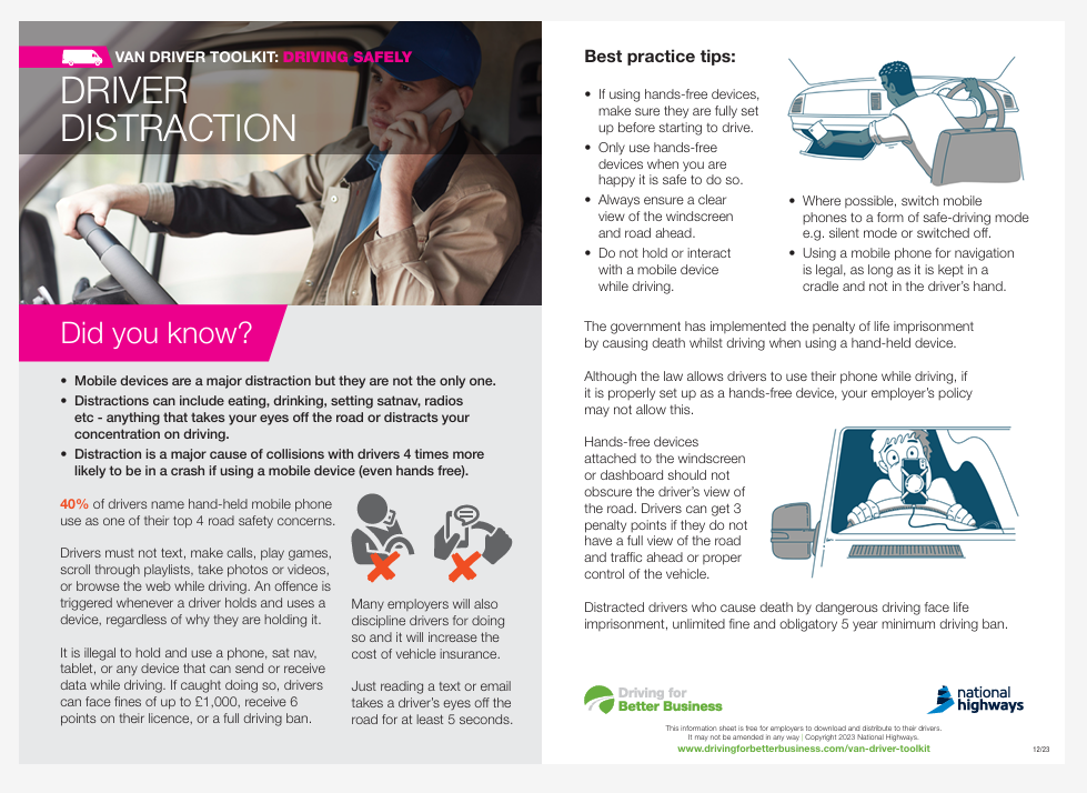 Driver Distraction - Fleet Safety Focus. Driving policies